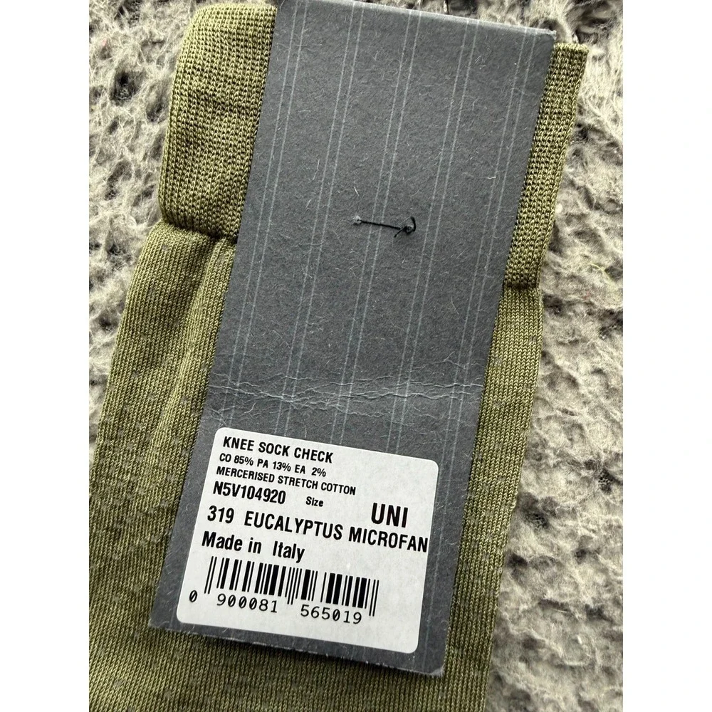 NWT Ermenegildo Zegna Check Knee Socks Eucalyptus Microfan One Size Unisex